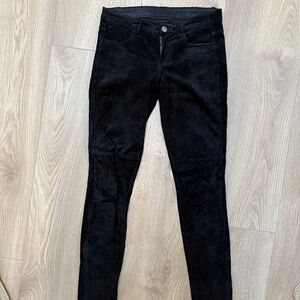 Real suede skinny pants